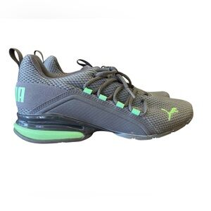 Puma Charcoal and Lime Sport Sneakers